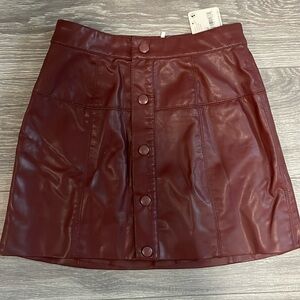 Free people leather mini skirt
